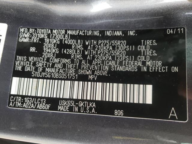 2011 TOYOTA SEQUOIA LI 5TDJY5G10BS051751