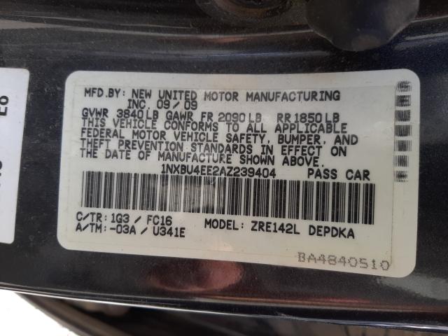 2010 TOYOTA COROLLA S 1NXBU4EE2AZ239404