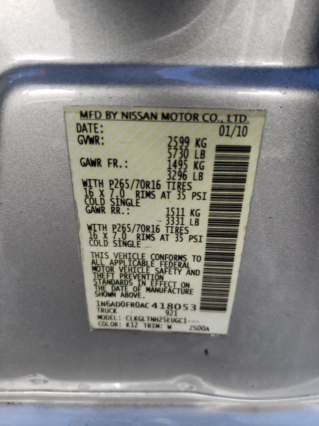 2010 NISSAN FRONTIER C 1N6AD0FR0AC418053