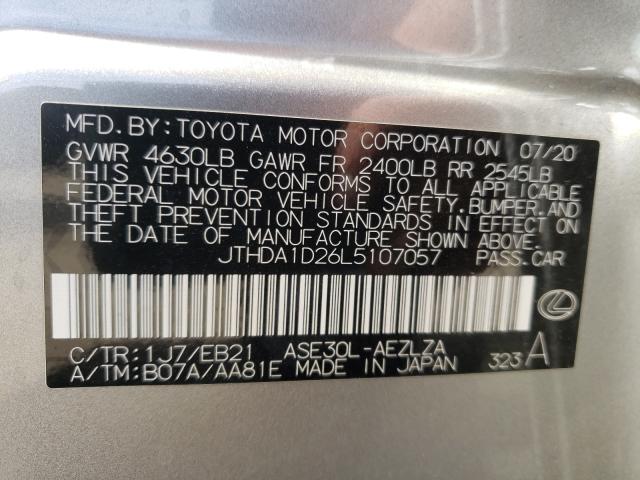 2020 LEXUS IS 300 PRE JTHDA1D26L5107057
