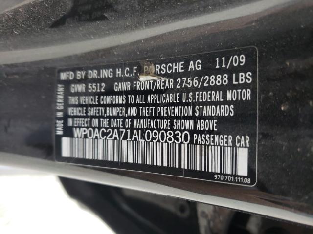 2010 PORSCHE PANAMERA T WP0AC2A71AL090830