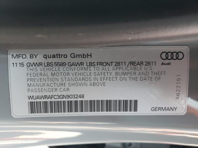 2016 AUDI RS7 PERFOR WUAWRAFC3GN903248