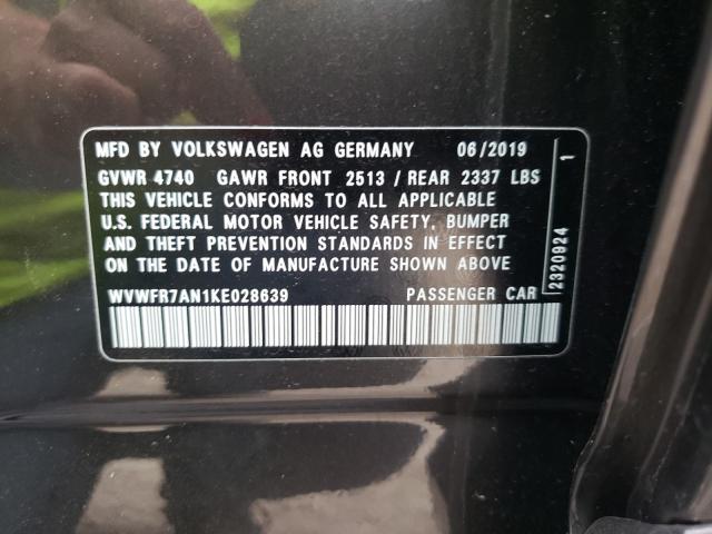 2019 VOLKSWAGEN ARTEON SE WVWFR7AN1KE028639