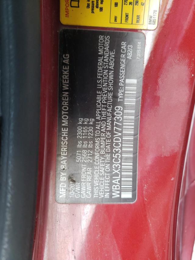 2012 BMW 650 I WBALX3C53CDV77309