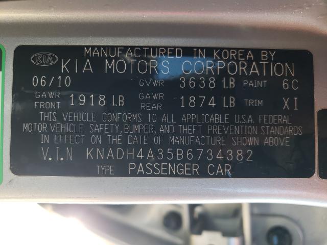 2011 KIA RIO BASE KNADH4A35B6734382