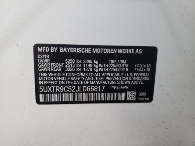 2018 BMW X3 3.0I 5UXTR9C52JLD66817