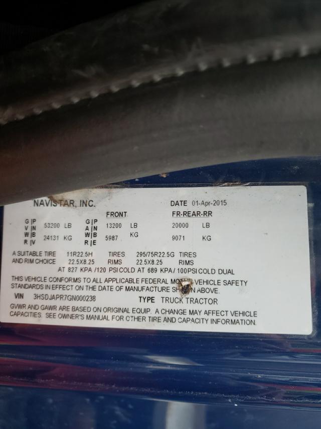 3HSDJAPR7GN000238 International Prostar 2016. Фото: 9