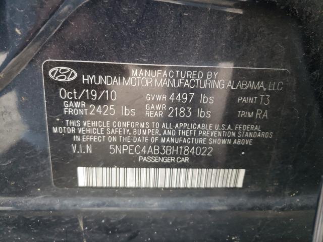 2011 HYUNDAI SONATA SE 5NPEC4AB3BH184022