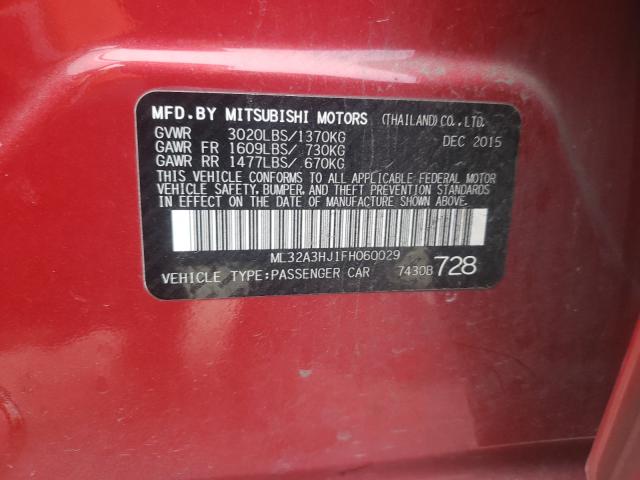 2015 MITSUBISHI MIRAGE DE ML32A3HJ1FH060029