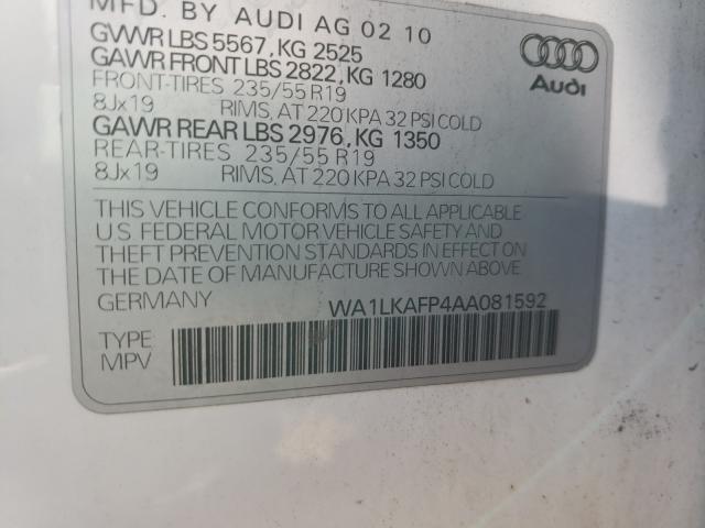 WA1LKAFP4AA081592 Audi Q5 Premium 2010. Фото: 9