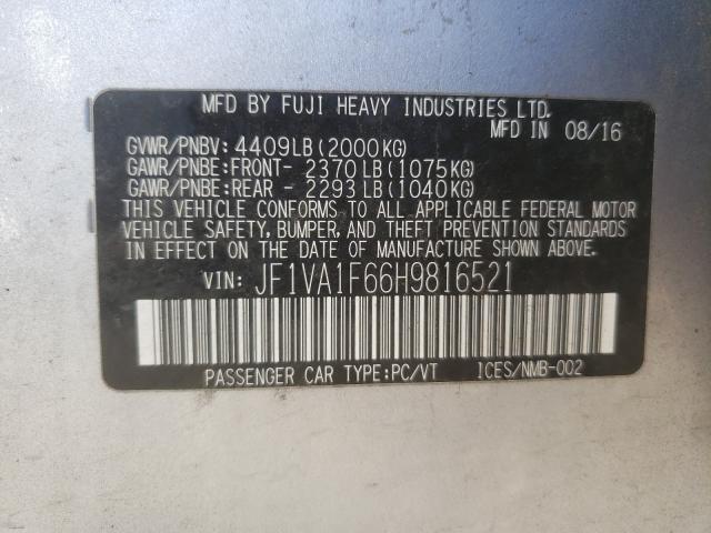 2017 SUBARU WRX PREMIU JF1VA1F66H9816521