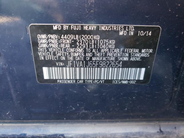 2015 SUBARU WRX LIMITE JF1VA1J65F9822654