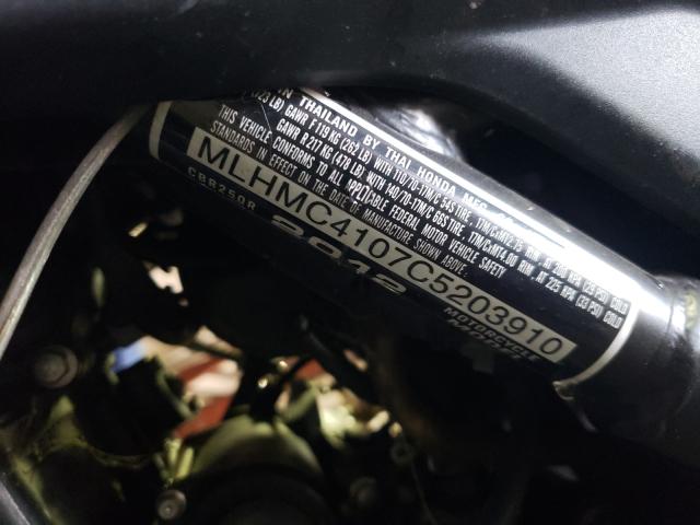 2012 HONDA CBR250 R MLHMC4107C5203910