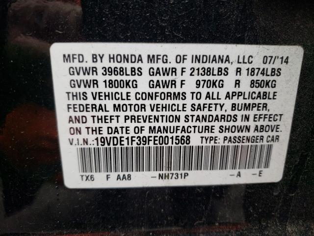 2015 ACURA ILX 20 19VDE1F39FE001568