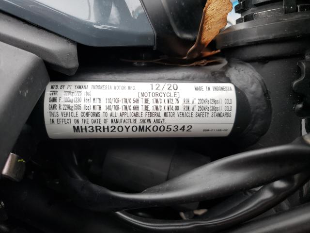 2021 YAMAHA MT-03 MH3RH20Y0MK005342