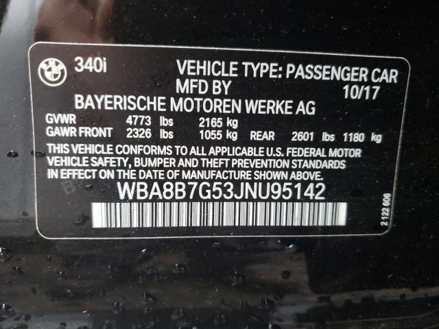2018 BMW 340 XI WBA8B7G53JNU95142