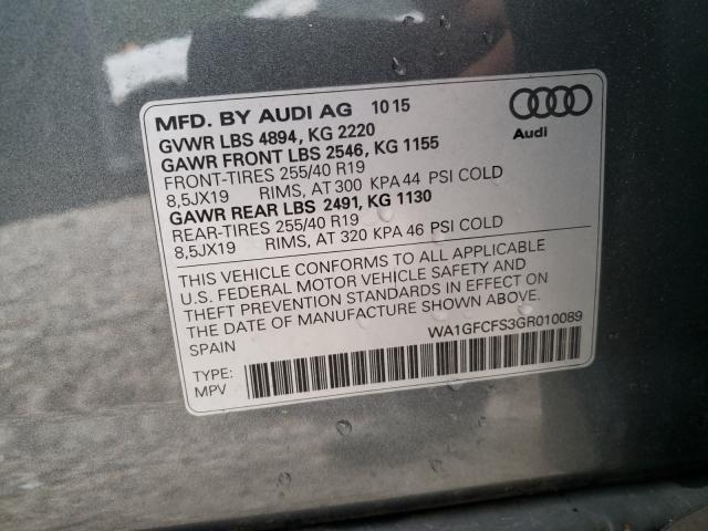 2016 AUDI Q3 PRESTIG WA1GFCFS3GR010089