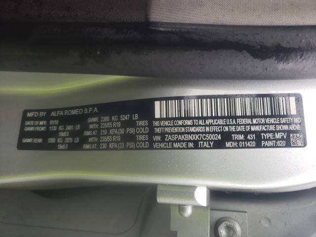 2019 ALFA ROMEO STELVIO TI ZASPAKBNXK7C50024