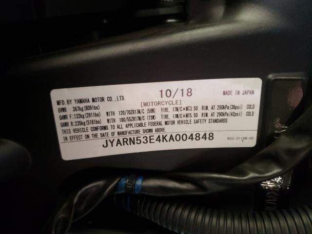 2019 YAMAHA MT09 JYARN53E4KA004848