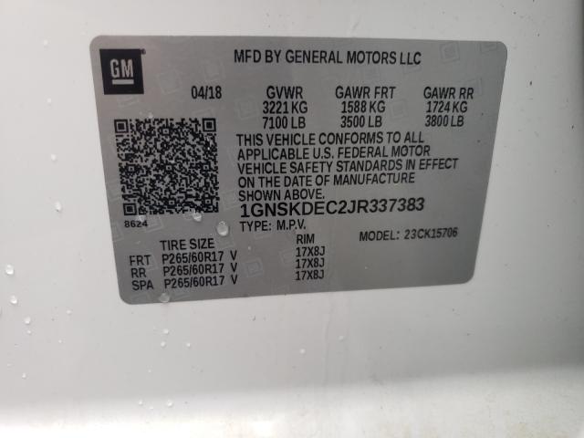 2018 CHEVROLET TAHOE POLI 1GNSKDEC2JR337383
