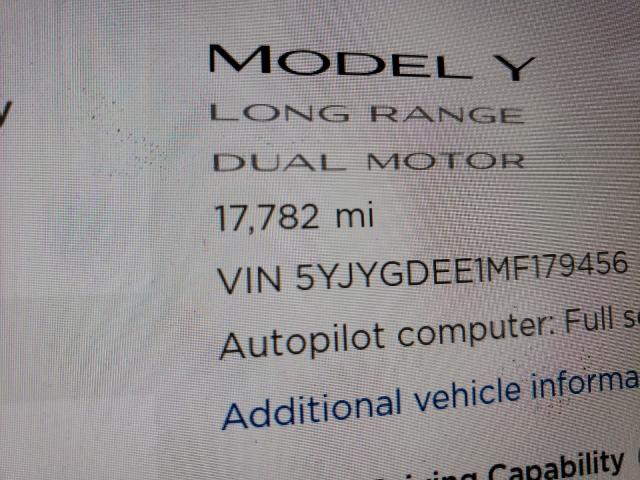 2021 TESLA MODEL Y 5YJYGDEE1MF179456