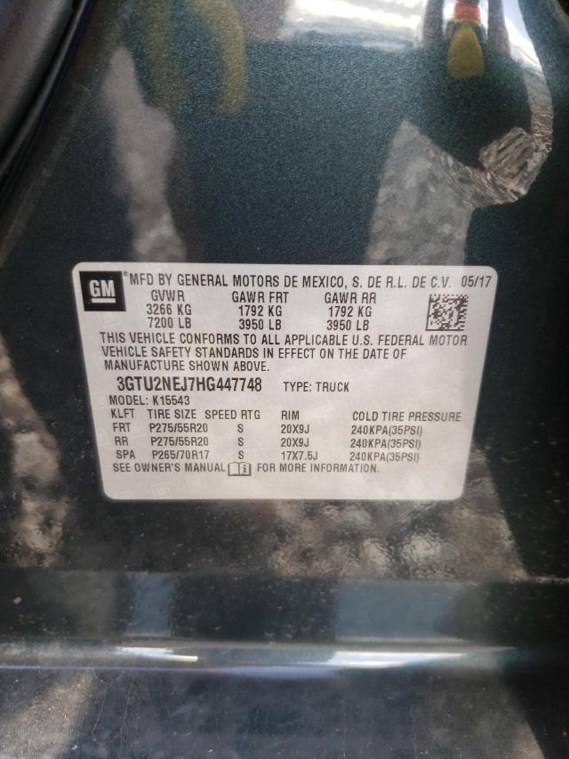 2017 GMC SIERRA 3GTU2NEJ7HG447748