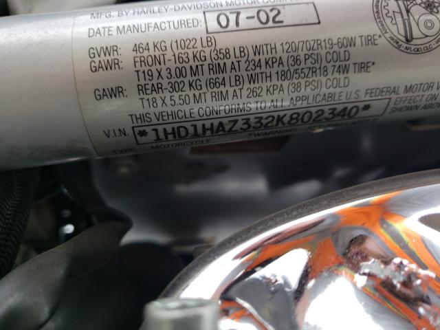 2002 HARLEY-DAVIDSON VRSCA 1HD1HAZ332K802340