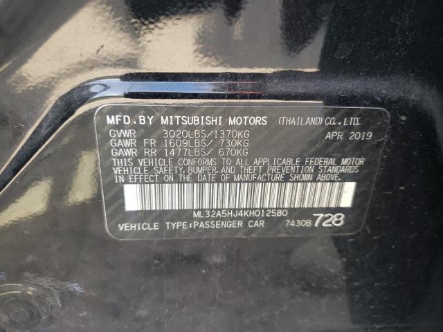 2019 MITSUBISHI MIRAGE LE ML32A5HJ4KH012580
