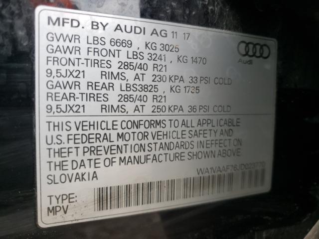 VIN WA1VAAF76JD023770 2018 Audi Q7, Prestige no.10