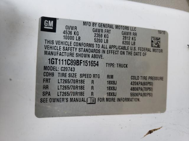 2011 GMC SIERRA C25 1GT111C89BF151654