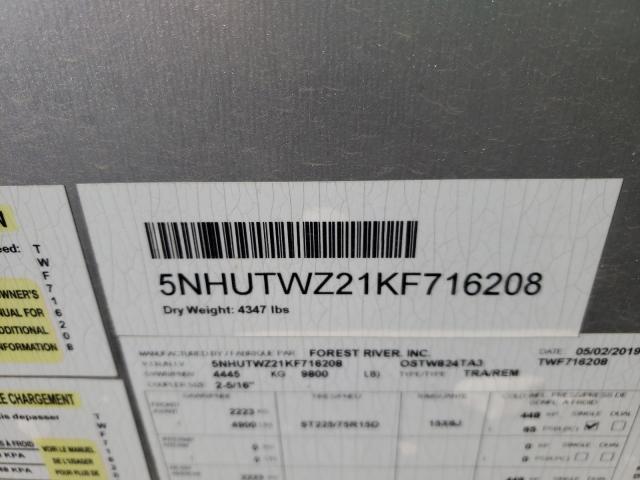 VIN 5NHUTWZ21KF716208 2019 Other RV no.10