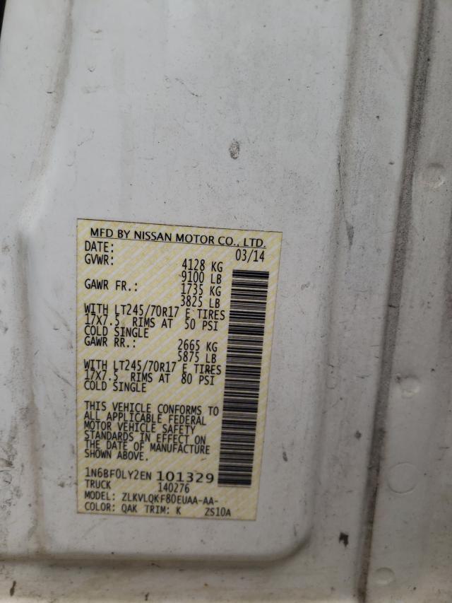 2014 NISSAN NV 2500 1N6BF0LY2EN101329