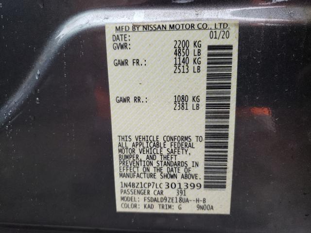 2020 NISSAN LEAF SV PL 1N4BZ1CP7LC301399