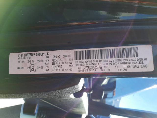 2010 DODGE NITRO SXT 1D4PT5GK4AW124722