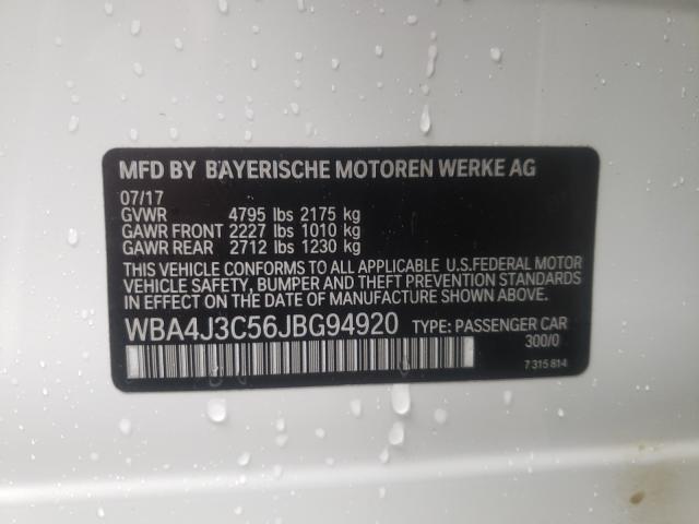 2018 BMW 430XI GRAN WBA4J3C56JBG94920