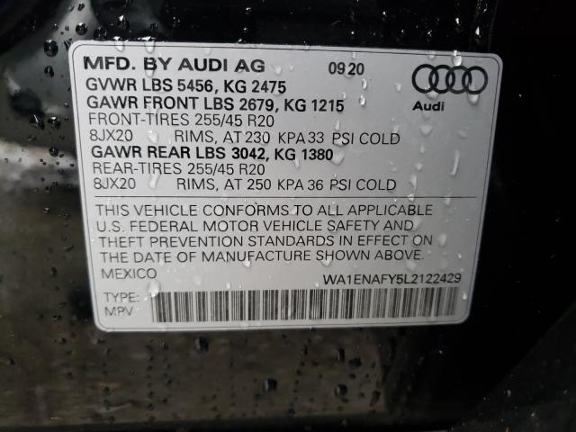 2020 AUDI Q5 TITANIU WA1ENAFY5L2122429