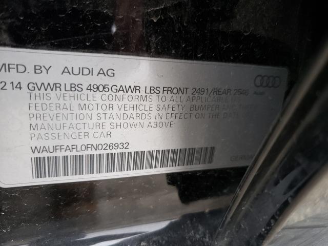 VIN WAUFFAFL0FN026932 2015 Audi A4, Premium Plus no.10