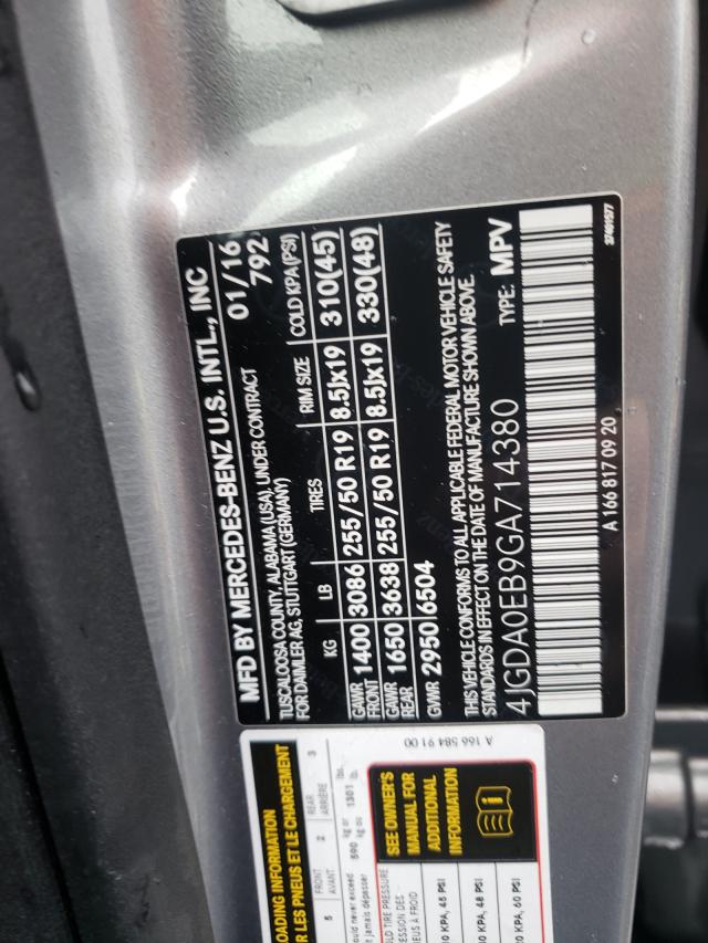 2016 MERCEDES-BENZ GLE 300D 4 4JGDA0EB9GA714380