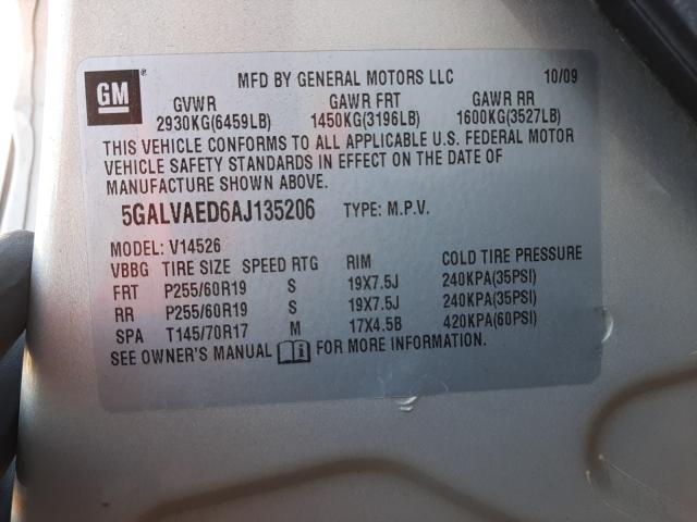 2010 BUICK ENCLAVE CX 5GALVAED6AJ135206