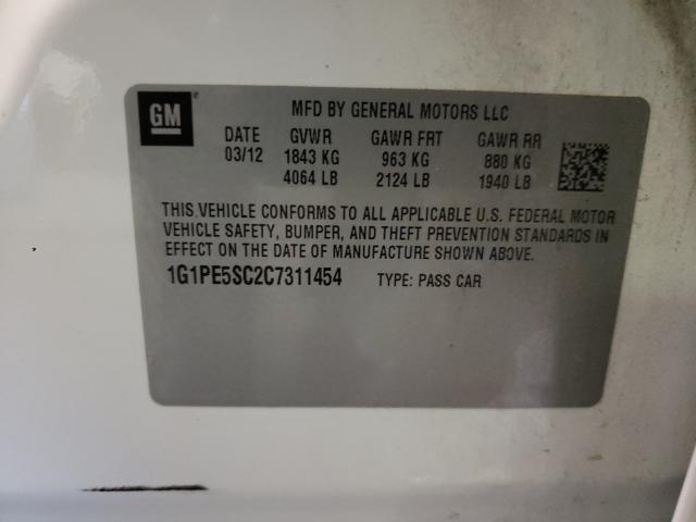 2012 CHEVROLET CRUZE LT - 1G1PE5SC2C7311454
