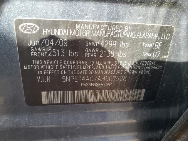 5NPET4AC7AH602928 Hyundai Sonata Gls 2010. Фото: 9
