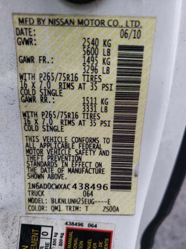 2010 NISSAN FRONTIER K 1N6AD0CWXAC438496