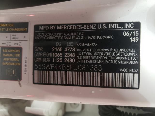 2015 MERCEDES-BENZ C CLASS 55SWF4KB6FU081383