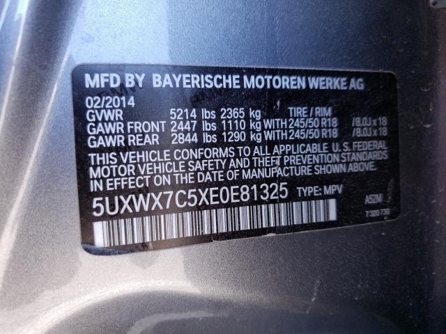 2014 BMW X3 XDRIVE3 5UXWX7C5XE0E81325