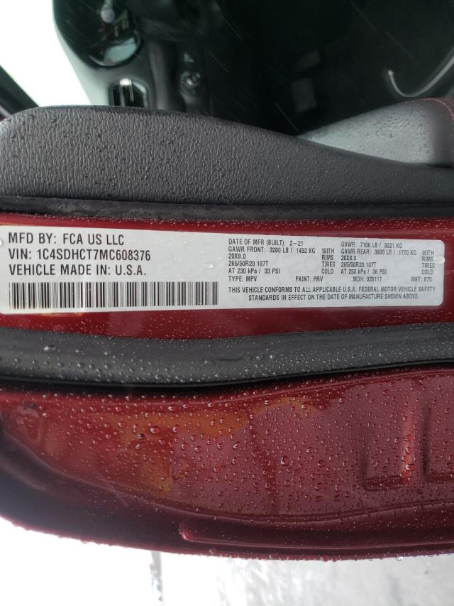 2021 DODGE DURANGO RT 1C4SDHCT7MC608376