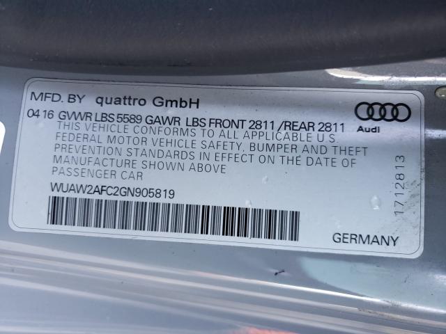 2016 AUDI RS7 WUAW2AFC2GN905819