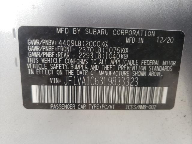 2020 SUBARU WRX PREMIU JF1VA1C63L9833323