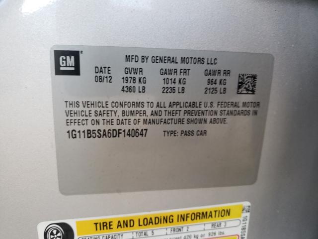 1G11B5SA6DF140647 Chevrolet Malibu Ls 2013. Фото: 9