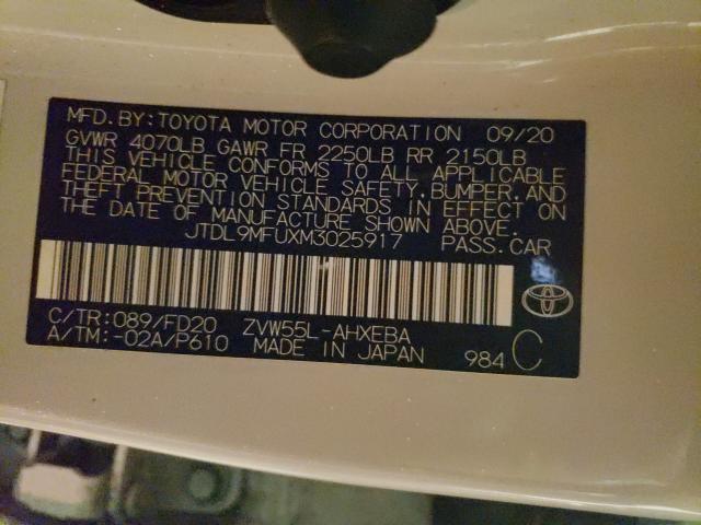 2021 TOYOTA PRIUS LE JTDL9MFUXM3025917