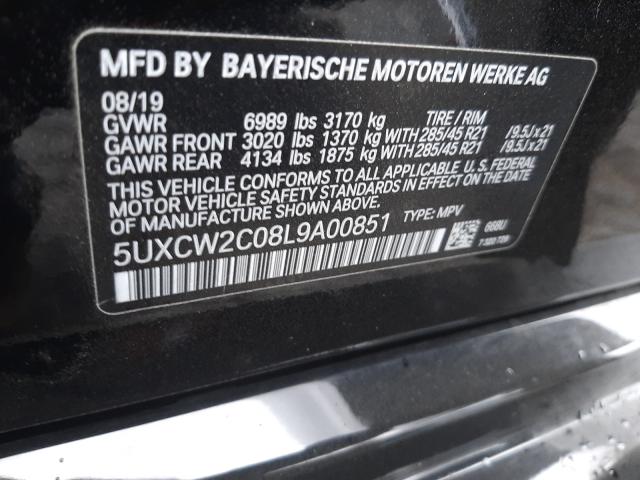 VIN 5UXCW2C08L9A00851 2020 BMW X7, Xdrive40I no.10